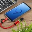 USB 3.0 Female to Micro USB & USB-C OTG Adapter Cable, 11cm Red - 5