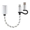 USB 3.0 Female to Micro USB & USB-C OTG Adapter Cable, 11cm Silver - 3
