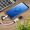 USB 3.0 Female to Micro USB & USB-C OTG Adapter Cable, 11cm, White - 5