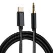 1m Black Weave Type-C to 3.5mm Audio Cable - Male to Male - 1