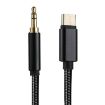 1m Black Weave Type-C to 3.5mm Audio Cable - Male to Male - 2