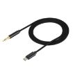 1m Black Weave Type-C to 3.5mm Audio Cable - Male to Male - 4