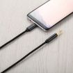 1m Black Weave Type-C to 3.5mm Audio Cable - Male to Male - 5