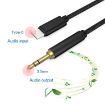 1m Black Weave Type-C to 3.5mm Audio Cable - Male to Male - 6