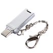 USB 2.0 Female to USB-C Male Adapter with Chain - Silver Aluminum Alloy - 1