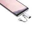 USB 2.0 Female to USB-C Male Adapter with Chain - Silver Aluminum Alloy - 5