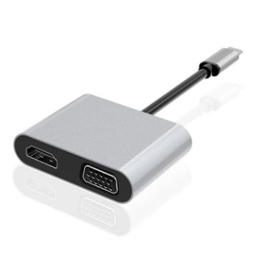 USB-C/Type-C to HDMI+VGA HUB Docking Station - 2 in 1 Multifunctional - 1