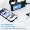 USB Female to USB-C Male OTG Adapter - Type-C Converter for Devices - 5