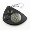 3-in-1 Map Measurer, Compass & Thermometer Key Chain for Camping (Black) - 1