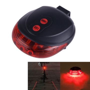 Bicycle LED Laser Tail Light MTB Safety Warning Rear Lamp (Red) - 1