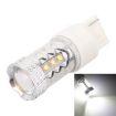 T20/7440 80W 800LM 6500K White LED Car Foglight, DC12-24V, Single Wire - 1
