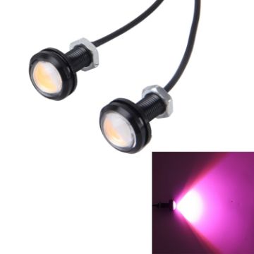 2 PCS 3W Waterproof Eagle Eye LED Vehicle Lights, 60cm Cable, Pink - 1