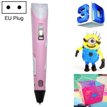 Hand-held 3D Printing Pen, EU Plug, Pink - Creative Drawing Tool - 1