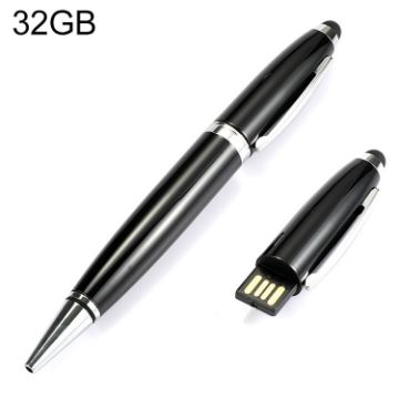 2 in 1 Pen Style USB Flash Drive, Black, 32GB Storage - 1