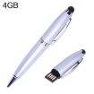 2 in 1 Pen Style USB Flash Drive, Silver, 4GB Storage - 1