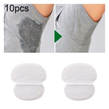 10pcs White Disposable Self-adhesive Armpit Sweat Pads Underarm Absorbents - 1