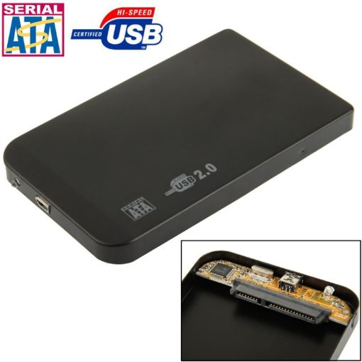 2.5" SATA HDD External Case - Black, 126x75x13mm - 1