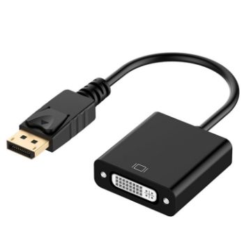 DisplayPort Male to DVI 24+5 Female Adapter, 12cm Cable (Black) - 1