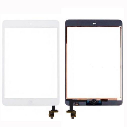 iPad Mini & Mini 2 White Touch Glass Digitizer + IC Chip + Flex Assembly - 1