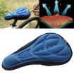 Blue 3D Silicone Lycra Nylon Gel Pad Bicycle Seat Cover - Soft Cushion Fit - 1