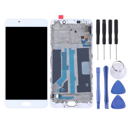OPPO R9 White LCD Screen + Touch Panel with Frame (TFT) Replacement - 1