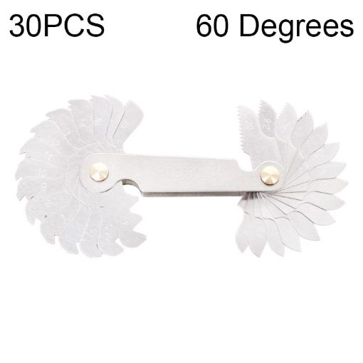 30 PCS US Screw Pitch Thread Blades - 60 CR Stainless Steel Gauge - 1
