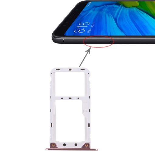 Xiaomi Redmi 5 Plus Rose Gold SIM & Micro SD Card Tray Replacement - 1