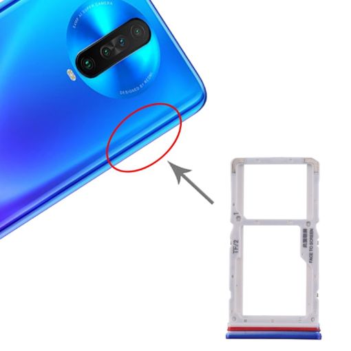Xiaomi Redmi K30 4G SIM & Micro SD Card Tray Blue Replacement - 1