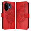 Vivo S30 Red Embossed Butterfly Leather Phone Case - 2