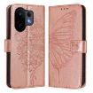 Vivo S30 Rose Gold Embossed Butterfly Leather Phone Case - 2