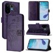 Vivo S30 Dark Purple Embossed Butterfly Leather Phone Case - 1