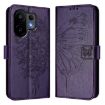 Vivo S30 Dark Purple Embossed Butterfly Leather Phone Case - 2