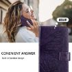 Vivo S30 Dark Purple Embossed Butterfly Leather Phone Case - 7
