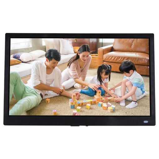 XCLT-1730 17.3" LED HD Screen WIFI Cloud Photo Frame, UK Plug, Black - 1