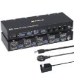 8K 30Hz Dual Monitor KVM Switch - 4 Input 2 Output DP/USB3.0, US Plug - 1