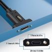 240W Type-C Male Elbow to Female Panel Extension Cable 0.6m with Ear - 4