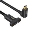 Type-C Elbow to Female Panel Extension Cable, 0.3m, Screw Fixed - 1