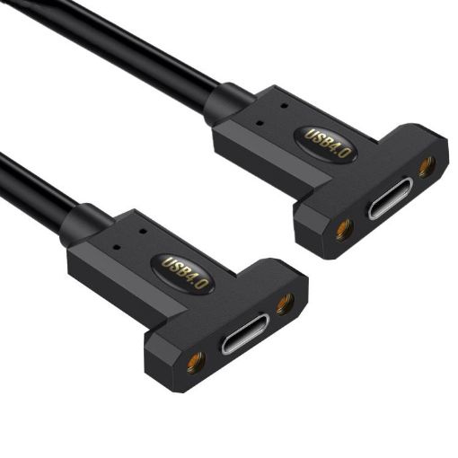 USB4 Type-C Female to Female Panel Extension Cable, 1.8m Length - 1