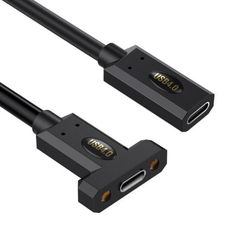 USB4 Type-C Female to Female Panel Extension Cable, 1m Length - 1