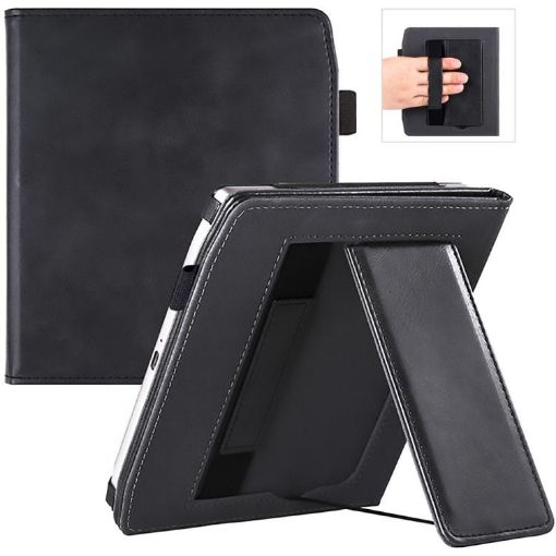 Pocketbook Era PB700 Calfskin Leather Hand Rest Holder Tablet Case Black - 1