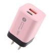 KO-72 38W QC3.0 USB & USB-C PD Quick Charger, US Plug, Pink - 1