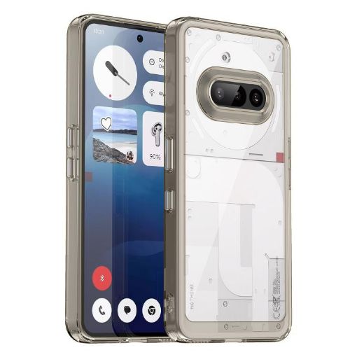 Nothing Phone 3a Colorful Series Acrylic Hybrid TPU Case - Transparent Grey - 1