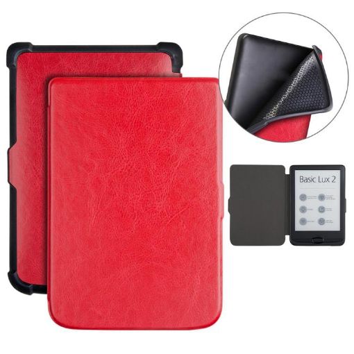 Red TPU Leather Smart Tablet Case for Pocketbook B606 628 633 632 627 616 - 1
