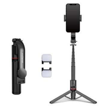 Lenovo Thinkplus H11L Bluetooth Selfie Stick with Dual Fill Lights, Black - 1