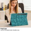 Samsung Galaxy Tab S10+/S9 FE+ Green Rhombus Embossed Leather Case - 7