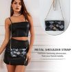 Redmi A5 4G Snake Texture Leather Phone Case Black Crossbody Handle - 6