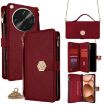 OPPO Find X8 Ultra 5G Red Leather Crossbody Handle Phone Case - 1