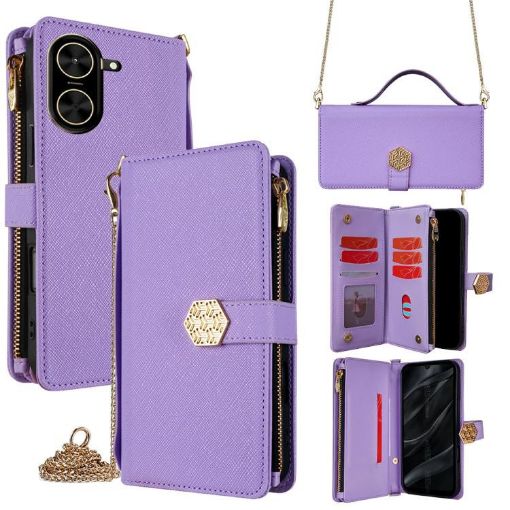 Redmi A5 4G Crossbody Leather Phone Case Purple 171.7mm - 1