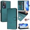 OPPO A5 5G Peacock Green RFID Leather Phone Case - Global Smile Embossing - 1