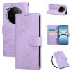 OPPO Find X8 Pro 5G Purple Leather Case with Rose Emboss & 3 Card Slots - 1